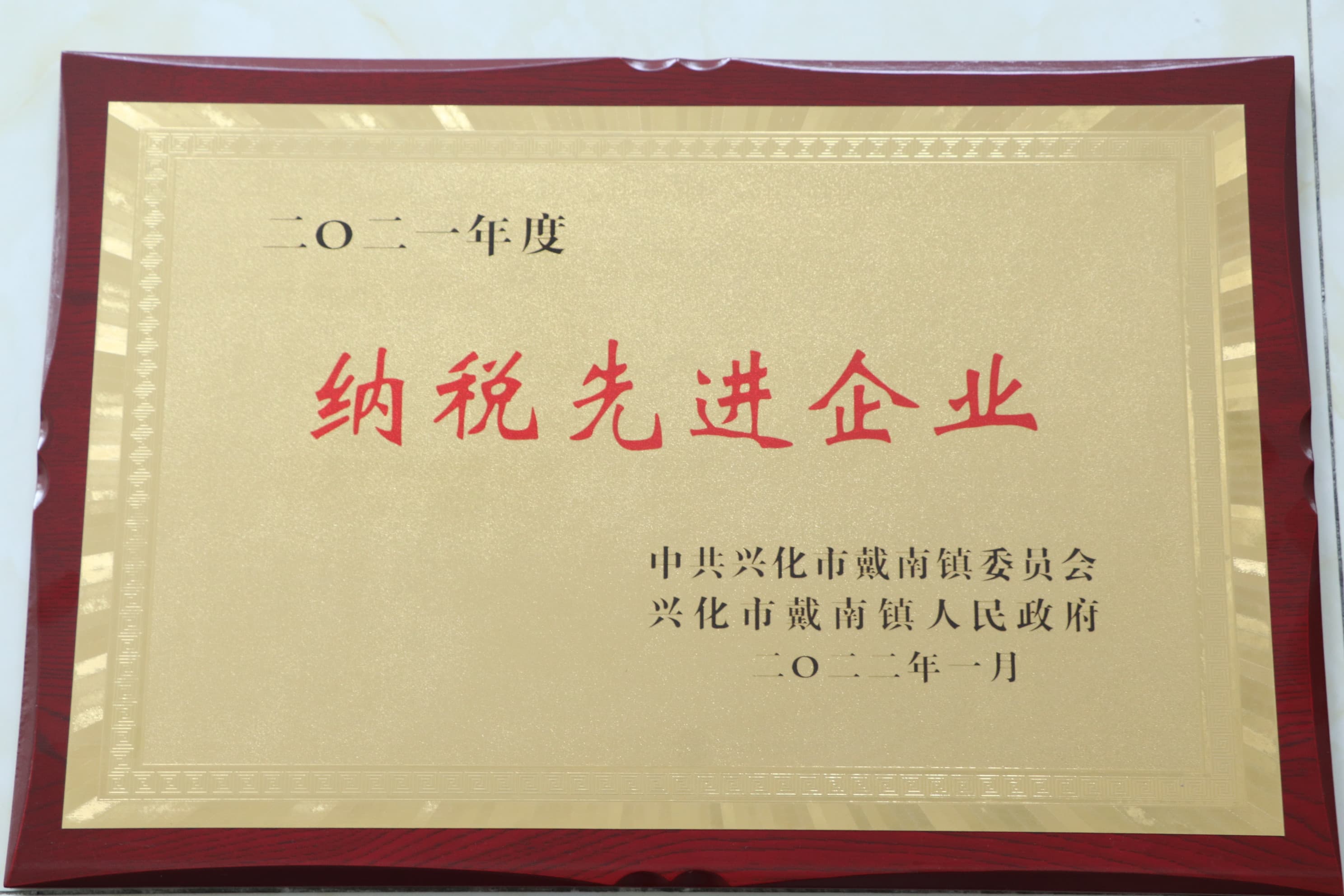 2021年纳税先进单位